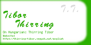 tibor thirring business card